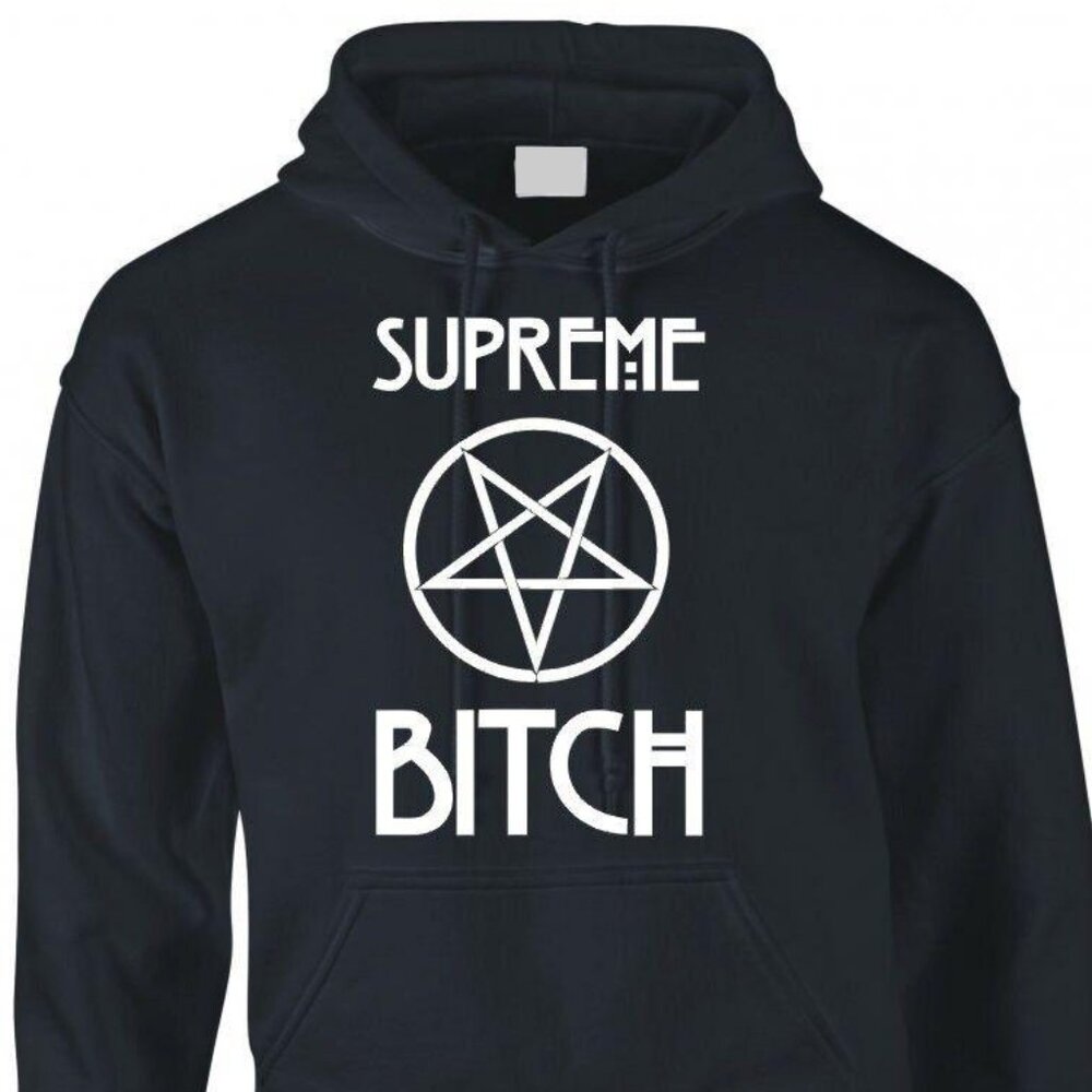 New Pentagram B*tch Black Hoodie Fleece Sweatshirt